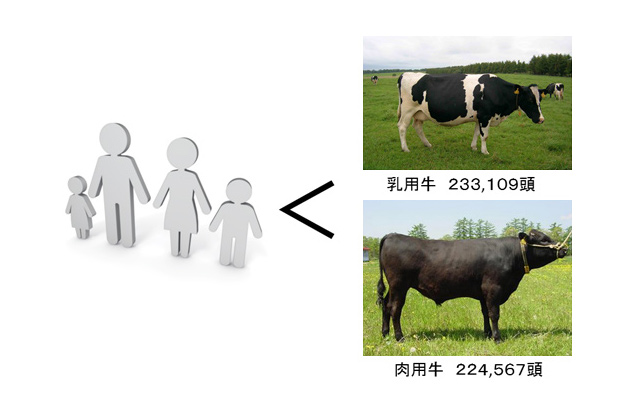 総人口と乳用・肉用牛頭数